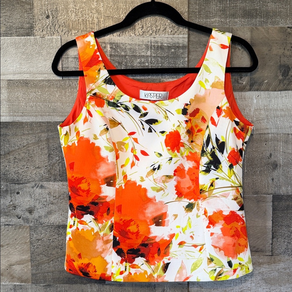 Kasper Floral Tank Top Size 4P - Picture 12 of 14